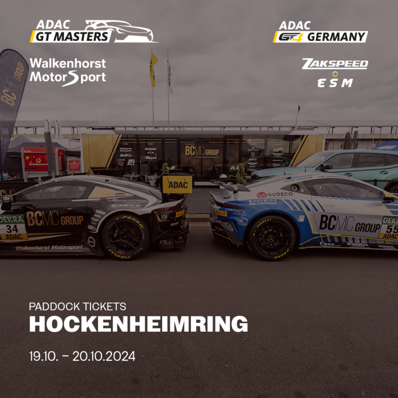 BCMC Paddock Tickets 2024 – ADAC GT Masters + ADAC GT4 Germany – Hockenheimring